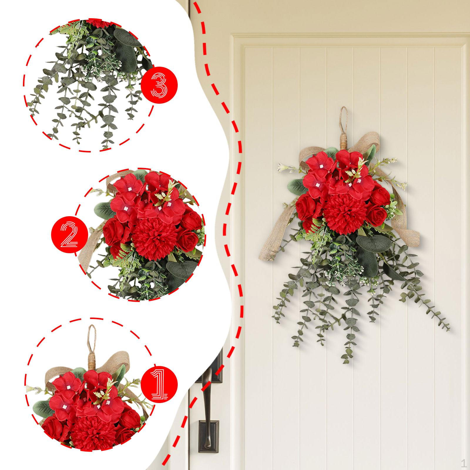 

Искусственная цветочная гирлянда Хризантема Эвкалипт Венок на входную дверь для стены окна двора