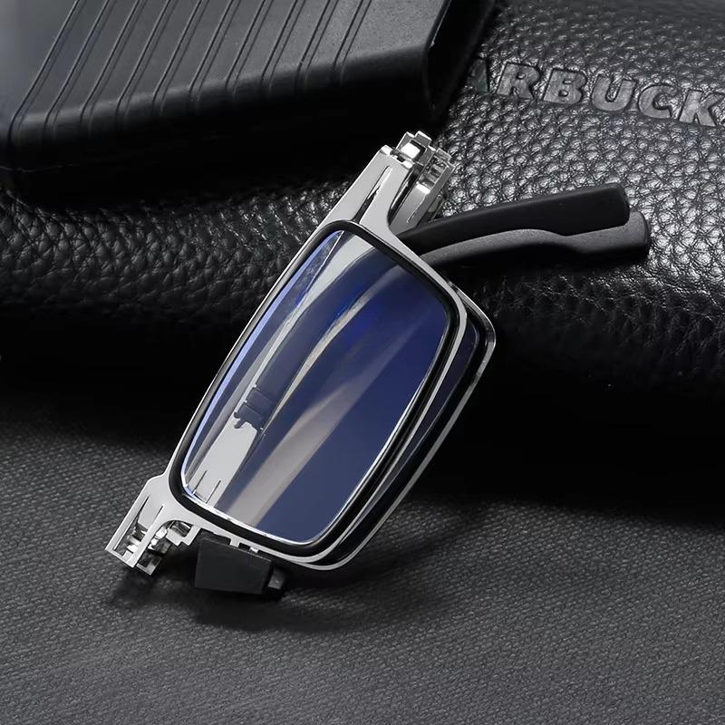 Metal Folding Screwless Reading Glasses Anti-blue Light Portable Fashionable Men's and Women's Reading Eyeglasses