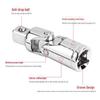 Universal Joint Adapter Socket Wrench: 1/4, 3/8, 1/2 Specifications, 360° Swivel.