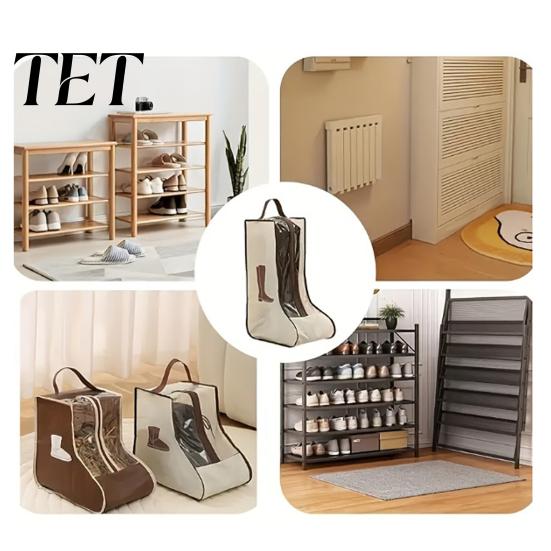 Home Organization Accessories Boots Storage Bag with Zipper And Handle, Portable Transparent PVC Dust Closet Solution Proof Organizer, Dust-proof