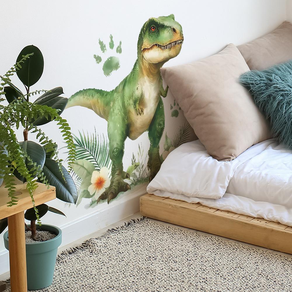 Self-adhesive Wall Stickers Cartoon Dinosaur for Kids Room Bedroom Living Room Home Decor