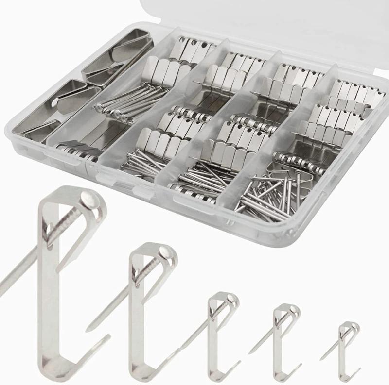 136 PCS Photo Wall Nail Hardware Kits Picture Hanging Frame Hooks Metal Material 1