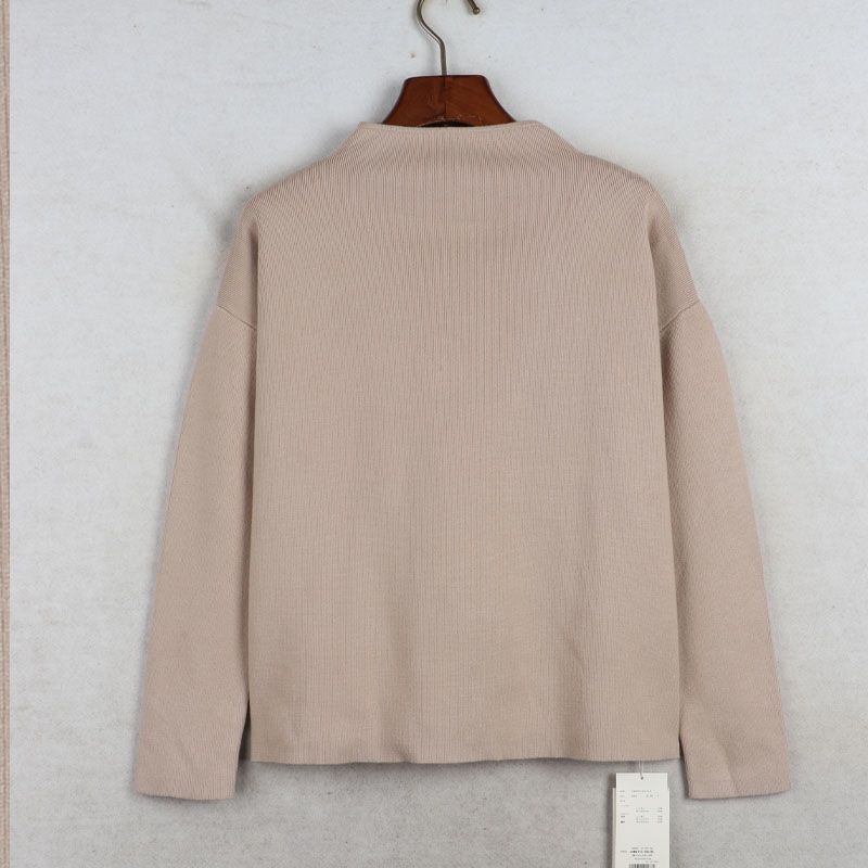 Sunshine House Autumn and Winter New Arrival Export Japanese Single Women's Clothing Mid Round Neck Long Sleeves Slimming Sweater Good Texture Sweater