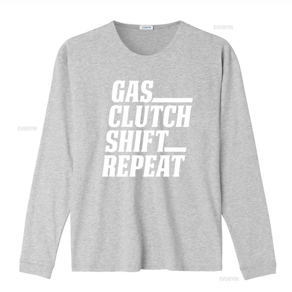 Gas Clutch Shift Repeat Mens T Shirt Automotive Inspired Design for Gearheads Vintage Washed Streetwear Breathable Slightly
