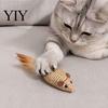 Active Prey Drive Cat Toy Sisal Mouse Toys, Feather Mice Kitten Chew Natural Dental Toys for Kittens Rope Rat Teeth Cleaning, Indoor Cats Self