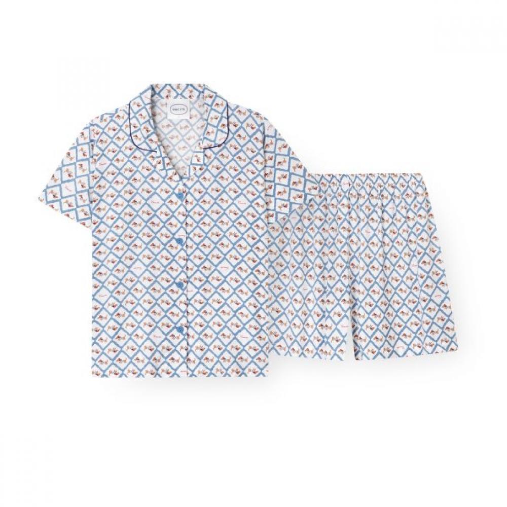 Orcite Women Argyle Short Sleeve Pajama Set H116 M