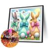 Easter Bunny Full DIY 5D Round Drill Diamond Dots Paintings Picture Arts Craft for Adults Beginner Home Wall Decor Gift 30x30cm