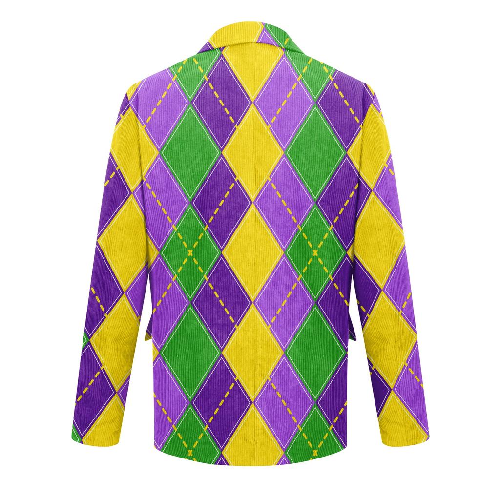 Men's Printed Corduroy Pocket Suit Jacket Cardigan Men's Casual Suit