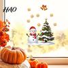 Indoor Outdoor Holiday Decor Christmas Window Static Sticker, Creative Snowman Tree Pattern PVC Decal, Waterproof Seasonal Home Reusable Festive Wall