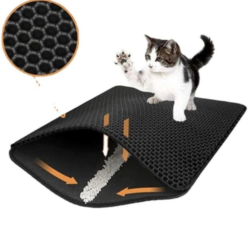 Cat Litter Mat Double Layer Nonslip Waterproof Pet Litter Wear Resistant Washable and Durable Honeycomb Structure Cat Litter Pad