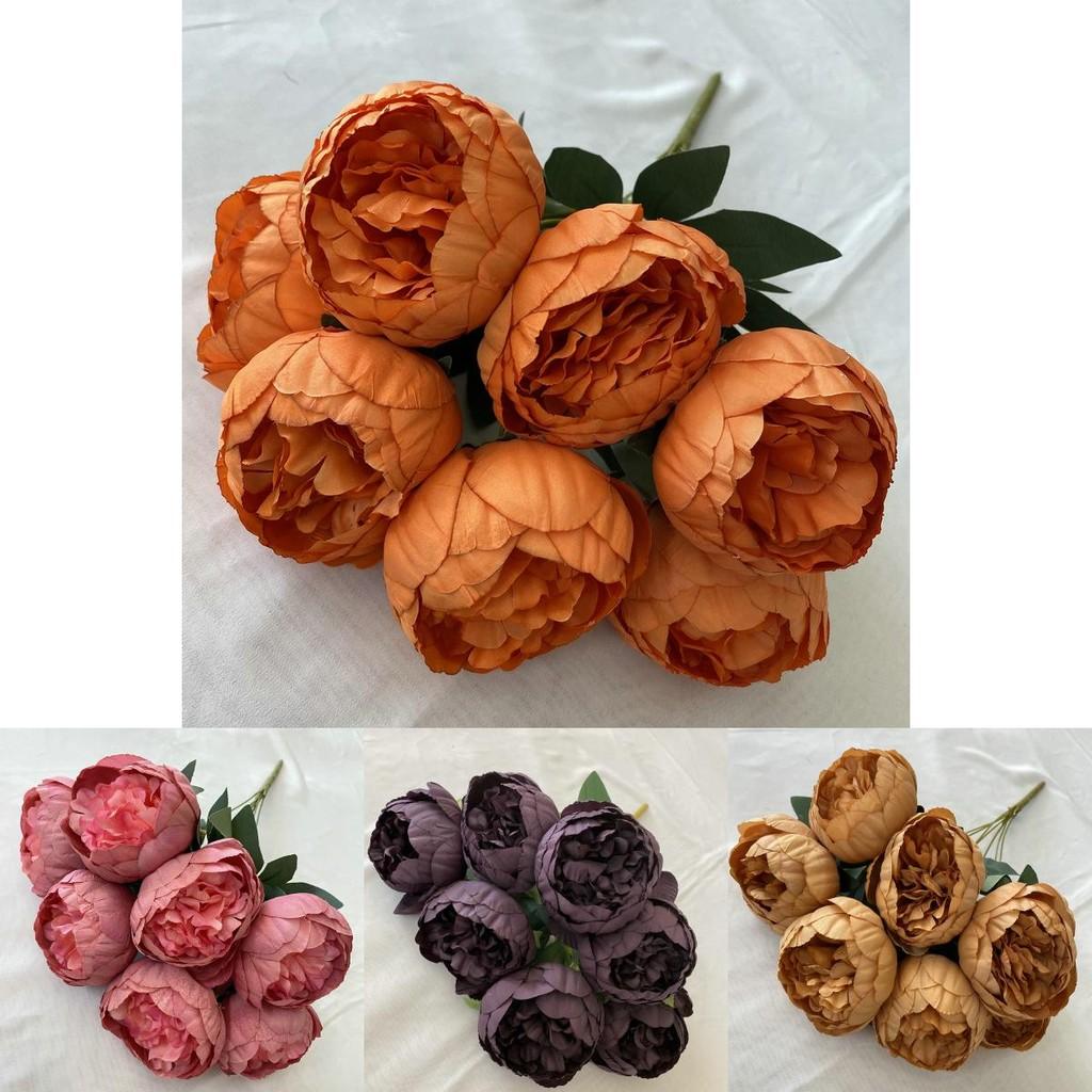 Faux Peony Bouquet With 7 Heads For Indoor Outdoor Decoration And Events