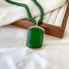 New Chinese Emerald Lucky Pendant Necklace Long Wild High-Grade Sweater Chain Simple Fashion Hanging Piece Pendant