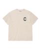 COVERNAT Slub Crack C Logo T-Shirt Ivory