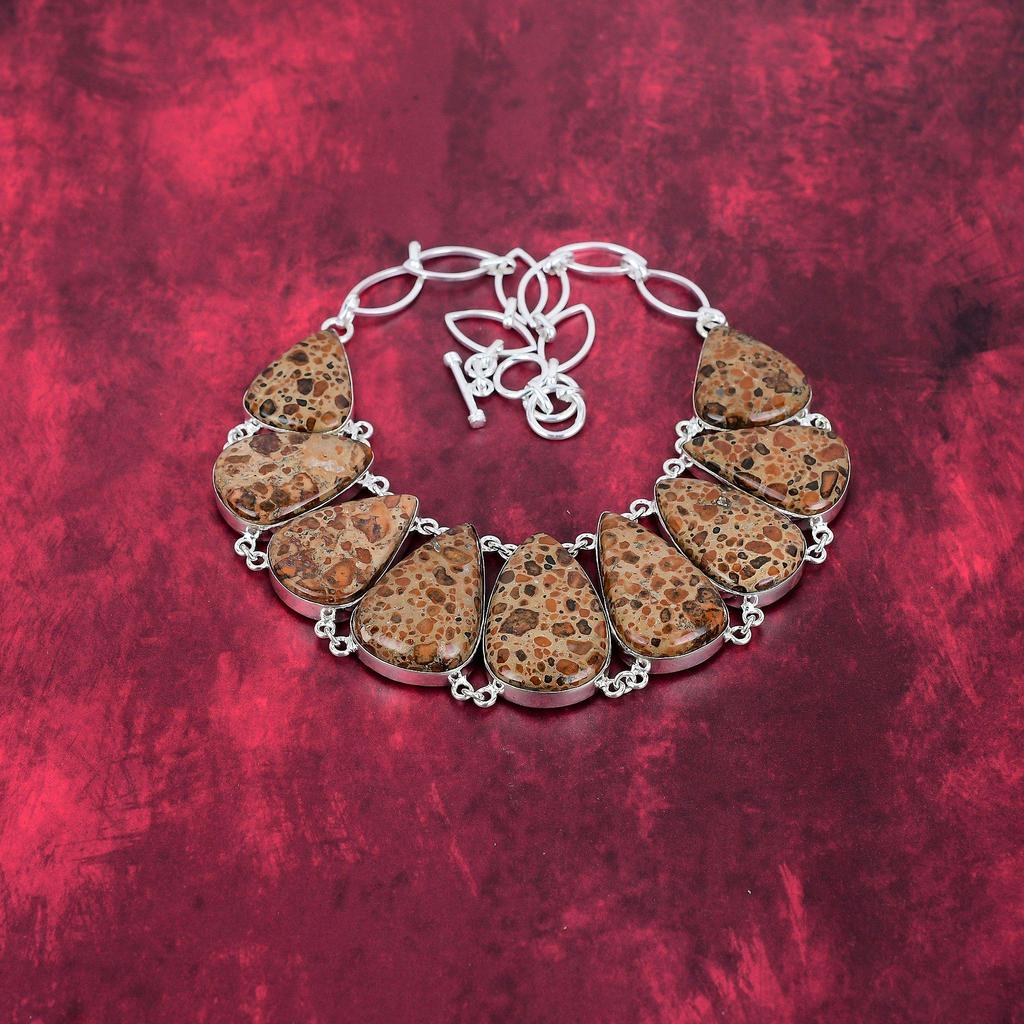 Asteroid Jaspis Handgefertigt Neuestes Design Schmuck Halskette, 925 Massiv Sterlingsilber Edelstein Halskette, Geschenk für Mutter