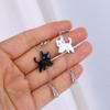 Oil Drops Kitten Stud Earrings Women's Accessories Asymmetrical Cat Earrings Korean Style Earrings
