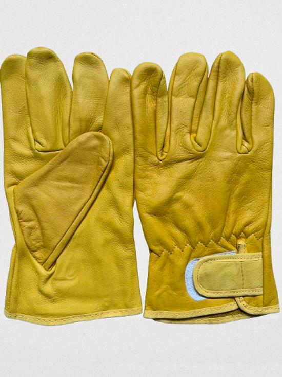 Sheepskin Leather Velcro Welding Gloves: Soft, Flexible, Heat-Resistant for Labor Protection