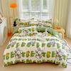 Small Fresh Thickened Pure Cotton Brushed Four-piece Set New Autumn and Winter Cotton Dormitory Bed Sheet Quilt Cover Bedding