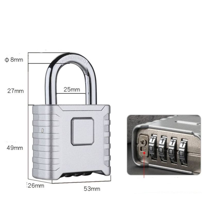 Metal Heavy Duty Padlock 4-Digit Number Combination Rust Proof Security Lock Safely Waterproof Gate Locks