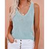 Women's Deep V Neck Knit Tank  Casual Sleeveless Loose Knitted Cami Vest