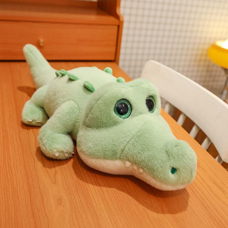 New Soft Big Eyes Crocodile Plush Toy Fluffy Full Stuffed Animal Pillow Doll Jungle Green Giant Alligator Kids Birthday Gift