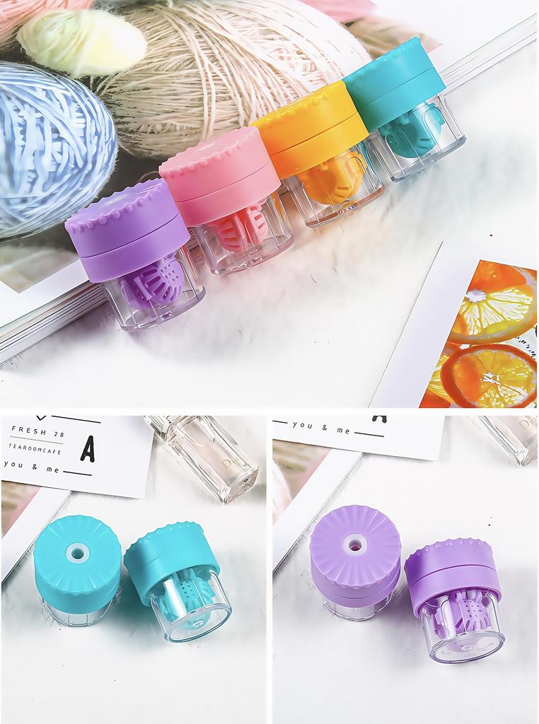 Small Portable Manual Rotary Contact Lens Cleaner, Contact Cleaning Box, Container Soaking Tool (4 Colors Available)