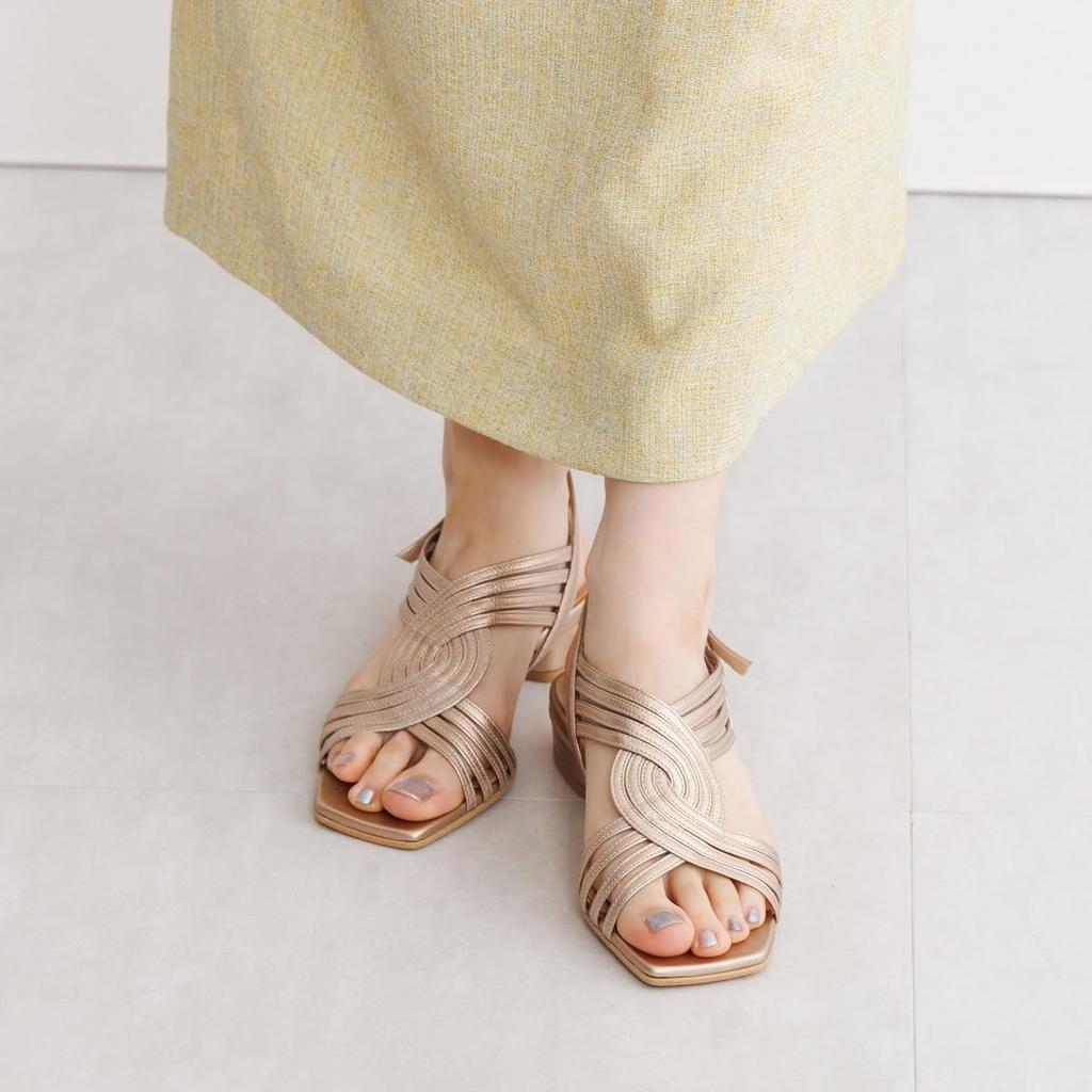 HIMIKO/Himiko/Cross Mesh Low Heel Sandals/651202 Pink 240