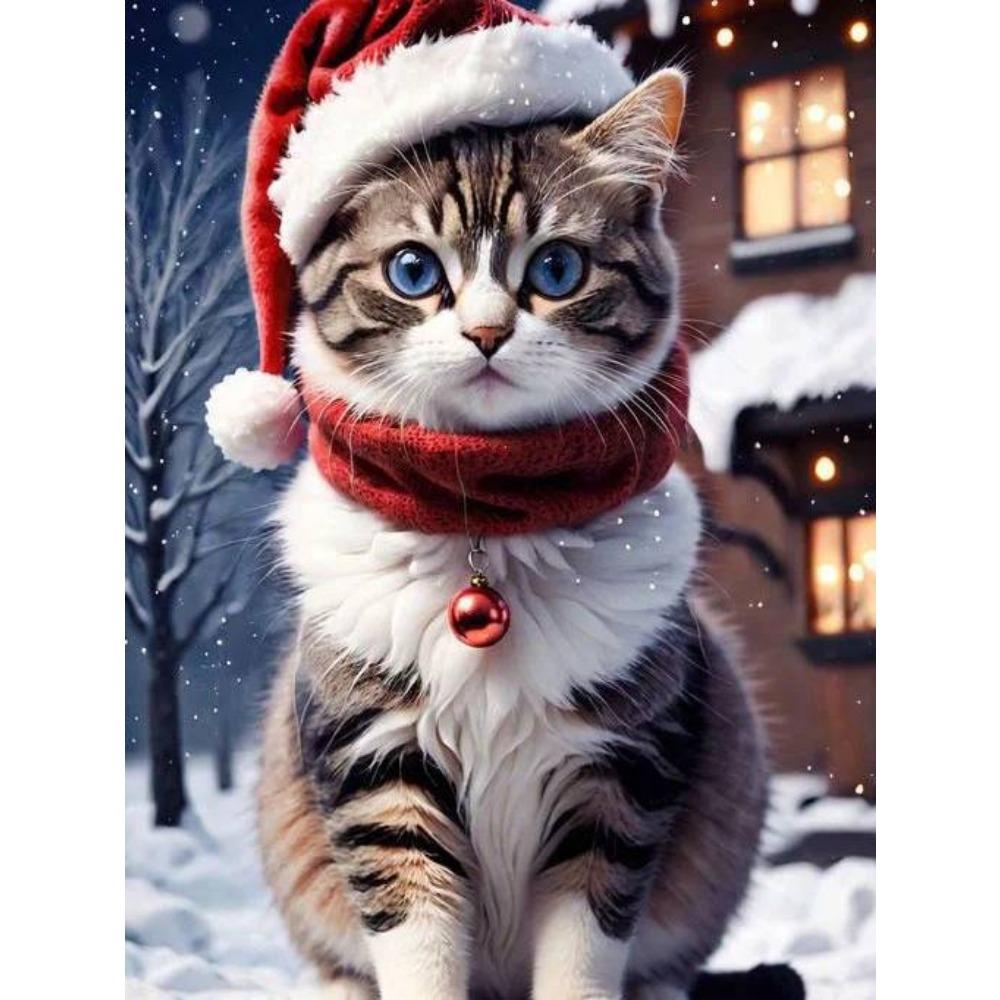 DIY Plná kulatá diamantová malba Křížková výšivka 3D roztomilé kotě zvířecí scéna Malá květina domácí dekorativní umění diamantová malba 5d diamantová umělecká malba