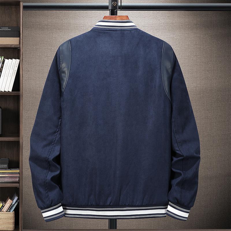 Весна и осень новая куртка большого размера хлопковая замшевая бейсбольная форма — фото 3