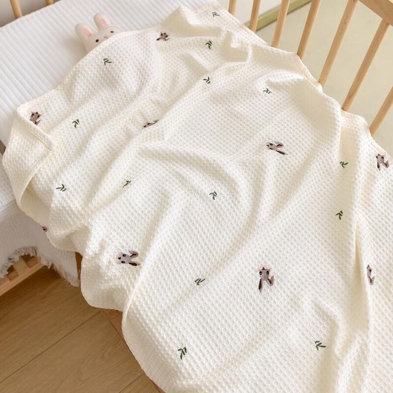 GPPNKC Baby Waffle Knit Bamboo Cooling Blanket