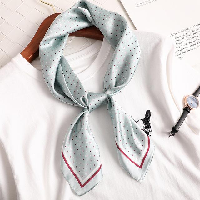 70*70cm Fashion Handkerchief Neck Scarf For Women Small Shawl Silk Satin Hair Scarfs Female Square Headband Bandana Head Scarves