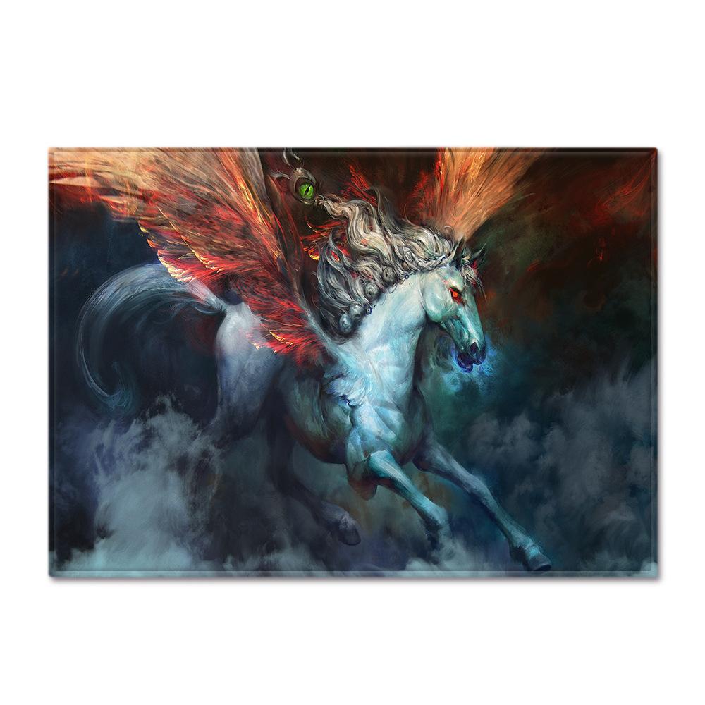 Modern Decor 3D Horses Pattern Carpet Sofa Area Rug Anti-slip Mats Bedside Kitchen Rugs Children Play Carpets for Living Room