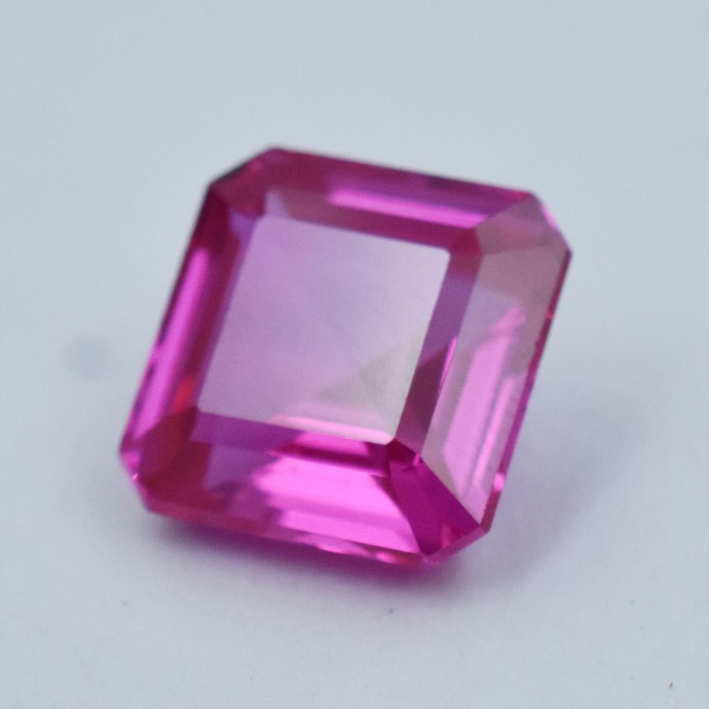 CERTIFIED 11.80 Carat Natural Pink Ruby Square Shape Loose Gemstone