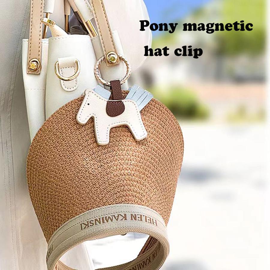 Magnetic hat clip bag hat cover handbag backpack luggage PU leather hat, fixed clip glasses bag accessories travel essentials