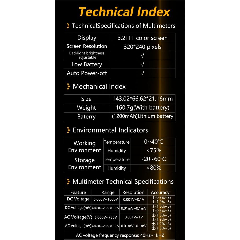 Digital Multimeter Graphical Oscilloscope with 33 Inch Color Display and 10MHZ Frequency Testing for Electrical Measurements