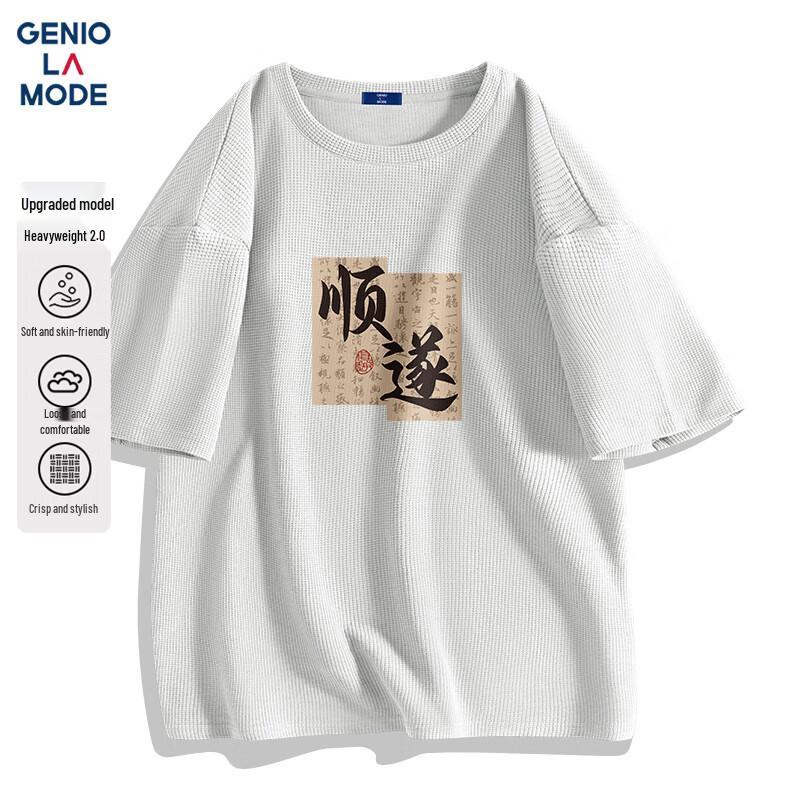 

GENIOLAMODE Men s Waffle Knit Short Sleeve T-Shirt XL