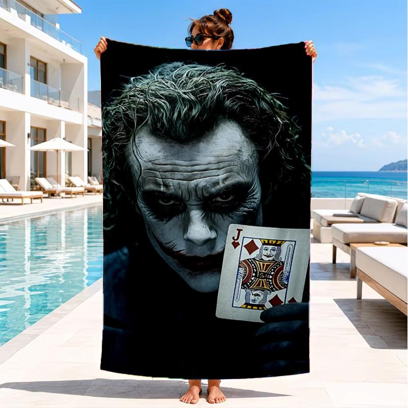 Jo-ker In Green Suit Beach Towel, Super Soft Microfiber, Perfect Gift for Her/Him, Birthday, for Pool, Beach, Travel, Decor Beach Party