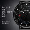 A.b.art Watch Men's Swiss Parts Movement Sapphire Glass Black Dial Stainless Mesh Band Thin Waterproof Analog 41mm Minimal Bauhaus Design