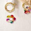Modische Blume Ohrringe Damen Nischen Design Sinn Farbe Temperament Elegant Vielseitig Ohrringe