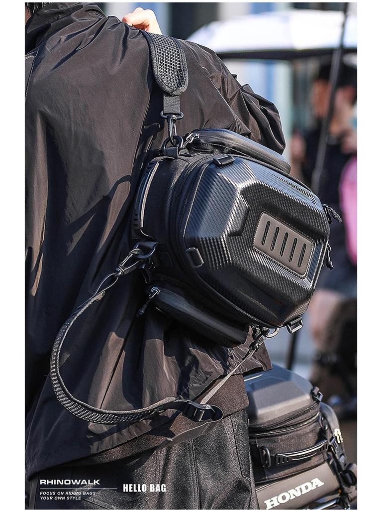 Rhinowalk Motorcycle Gear: Hard Shell Rear Seat Tail Bag & Backpack