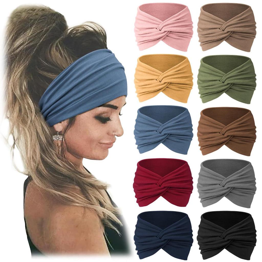 Boho Dámska Široká Športová Jógová Čelenka - Elastický Doplnok do Vlasov na Beh