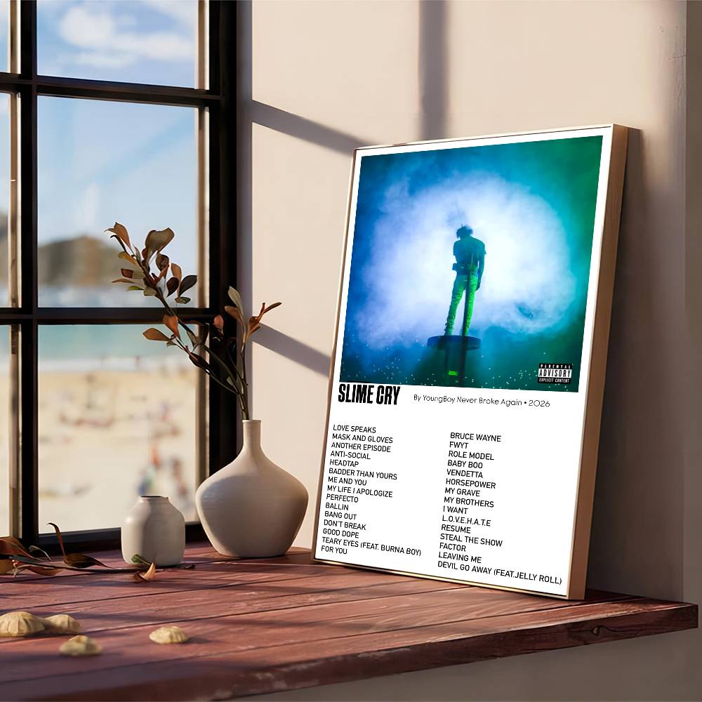 Never Broke Again AI YoungBoy 2 Rapové hudobné album Obal Biely papierový plagát Vodotesná papierová nálepka Kaviareň Bar Maľba na stenu