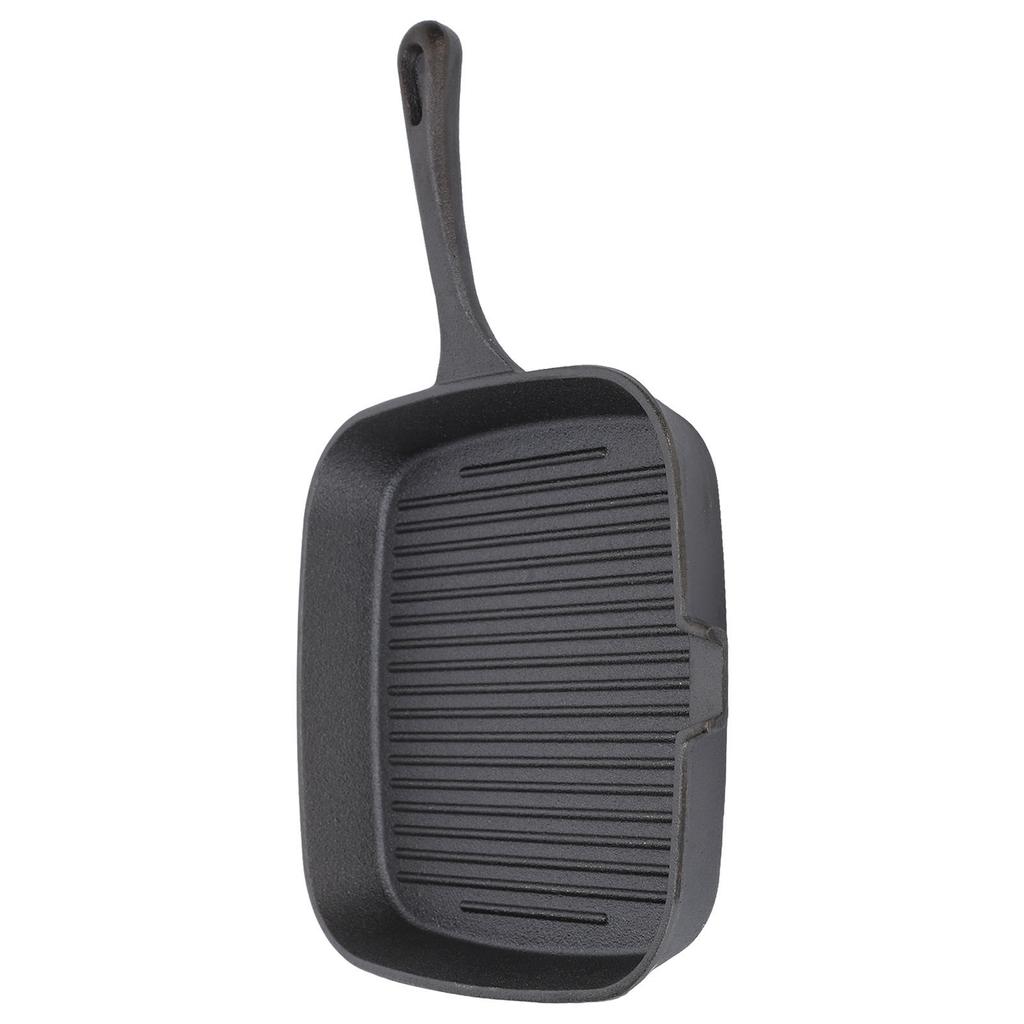 Grill Pan Nonstick Design Heat Resistant Handle Fast Heat Conduction Iron Stripe Frying Steak Skillet for Home Kitchen