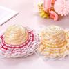 Adjustable Pet Straw Hat Sun Protection Pet Sunshade Hat Fashion Pet Sun Cap  Walking Hiking
