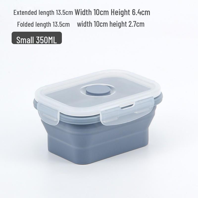 Collapsible Silicone Lunch Box Set: Microwave Steaming, Fresh-Keeping, 4-Piece Bento for Office & Picnic