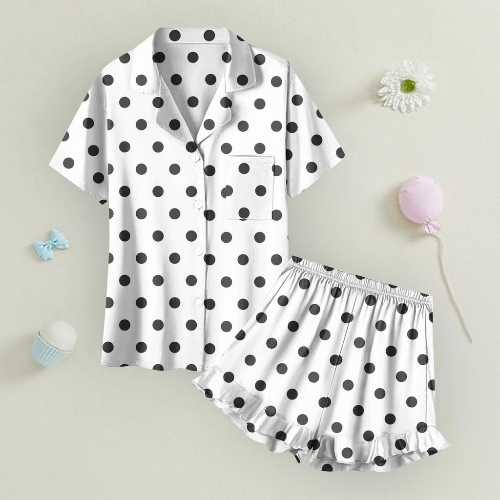 Children's Home Clothes Pajamas Set Short-sleeved Top Shorts Two-piece Set Outer Wear Play Cardigan Clothes