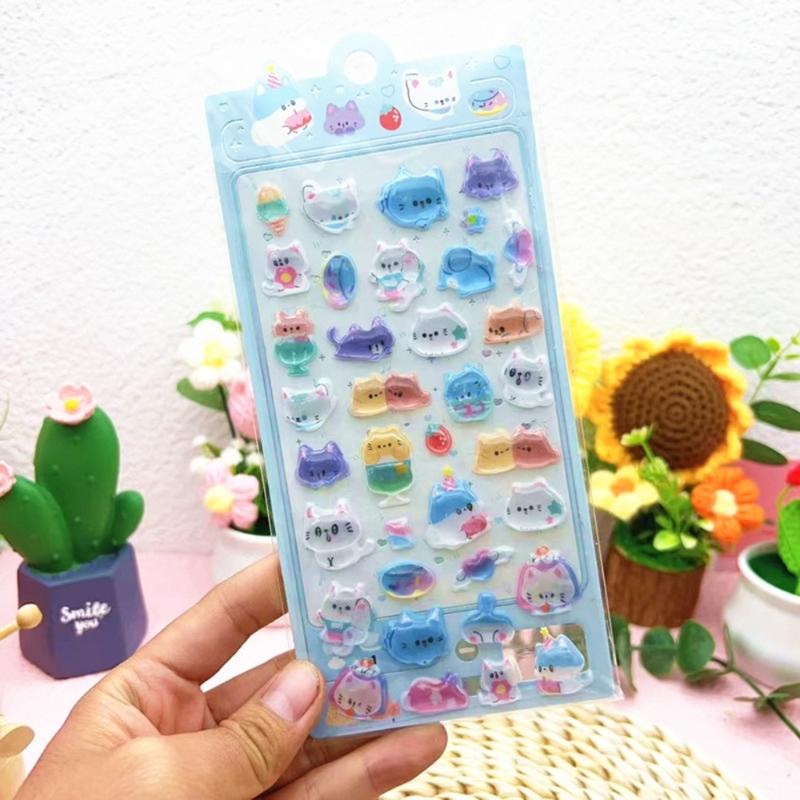 Puffier Sticker Sheets Decorative Sticker Cute Small Sticker for Kids & Adults, Reusing Tiny Sticker for Scrapbooking