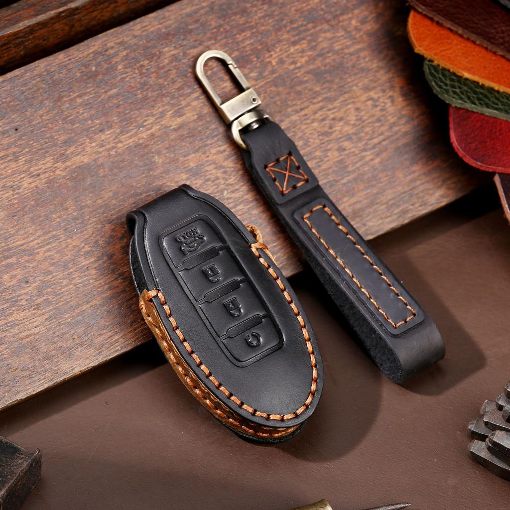 2020 New Car Key Bag Is Suitable for Nissan Xuanyi Teana Qijun Tiida Handmade Leather Key Bag