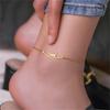 1pc 304 Stainless Steel Cat Anklet, Adjustable Ankle Bracelet Jewelry, Summer Beach Cute Animal Anklet, Christmas Lover's Gift
