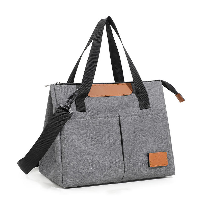 

Женская термосумка для ланча, большая вместимость 10 л, термо-ланчбокс-тоут с герметичной трехслойной конструкцией, портативная сумка для еды для работы серый
