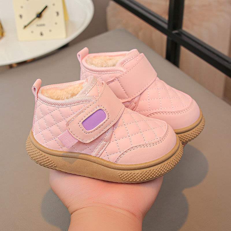 Classmates Children's Boots Boys Martin Baby Cotton Shoes Girls Winter New Fleece Warm Short Boots Snow Cotton Boots